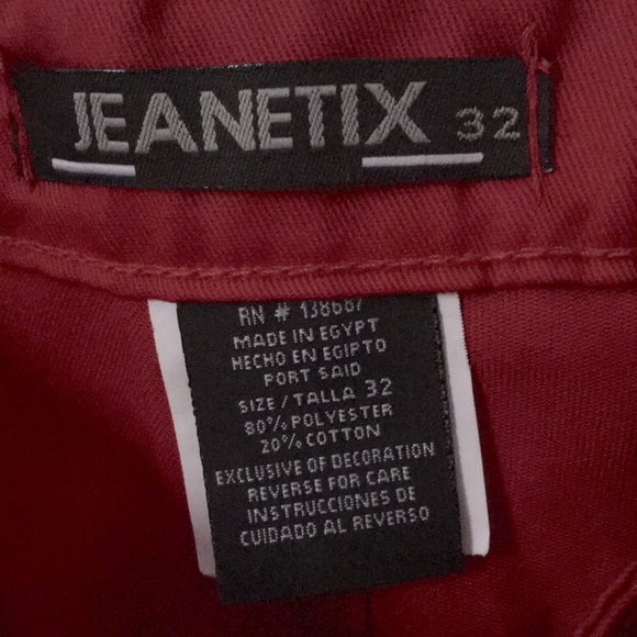 Jeanetix cargo women’s red pant’s NWTS - Picture 4 of 6